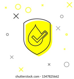 Waterproof line icon isolated on white background. Water resistant or liquid protection concept. Vector Illustration