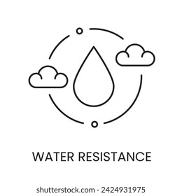Waterproof line icon in vector with editable stroke for packaging