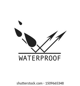 Waterproof Logo Flat Illustration Isolated On Stock Vector (Royalty ...