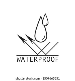 Waterproof logo flat illustration isolated on white background.