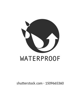 Waterproof logo flat illustration isolated on white background.