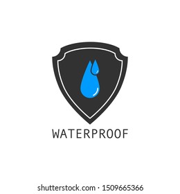 Waterproof logo flat illustration isolated on white background.