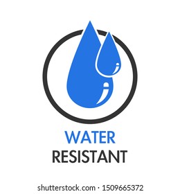 Waterproof logo flat illustration isolated on white background.