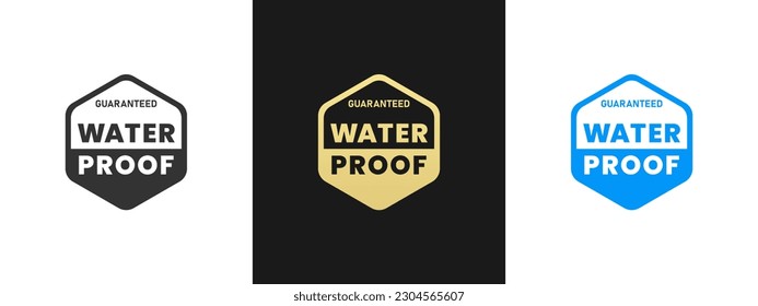 Waterproof mark or waterproof logo vector isolated in Flat Style. Waterproof mark for product packaging design element. Waterproof logo for packaging design element.