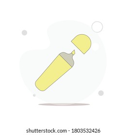 waterproof marking pen vector flat illustration on white