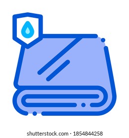 Waterproof Material Fabric Towel Vector Line Icon. Waterproof Material, Roller Painter Equipment, Industrial Use Linear Pictogram. Clothes, Moisture Absorbing Substance Illustration