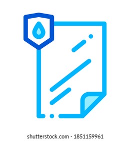 Waterproof Material File Vector Thin Line Icon. Waterproof Material Lamination Document, Industrial Use Linear Pictogram. Clothes, Moisture Absorbing Substance Illustration
