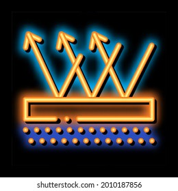 Waterproof Material Floor neon light sign vector. Glowing bright icon transparent symbol illustration