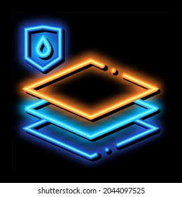 Waterproof Material Limoleum Floor neon light sign vector. Glowing bright icon transparent symbol illustration