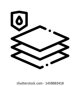 Waterproof Material Limoleum Floor Vector Icon. House Office Repair Waterproof Material, Industrial Use Linear Pictogram. Clothes, Moisture Absorbing Substance Contour Illustration