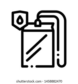 Waterproof Material Thing Cover Vector Line Icon. Waterproof Material Case, Roller Painter Equipment, Industrial Use Linear Pictogram. Clothes, Moisture Absorbing Substance Contour Illustration