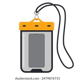 Waterproof phone bag vector cartoon illustration isolated on a white background.