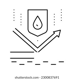 waterproof protect layer line icon vector. waterproof protect layer sign. isolated contour symbol black illustration