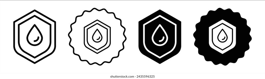 Protección impermeable en color blanco y negro. Protección impermeable simple vector de icono plano