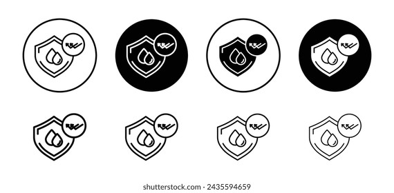 Wasserdichter Schutz Vektor-Icon-Set-Sammlung. Wasserdichter Schutz Umriss flaches Icon.