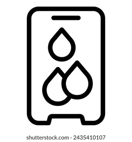 Waterproof protective phone glass icon outline vector. Anti breakage smartphone cover. Shielded defensive gadget protector