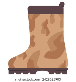 Waterproof rain boot vector cartoon illustration isolated on a white background.