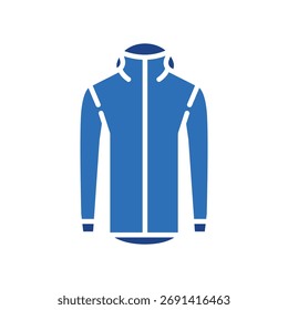 Icono plano de color impermeable de la chaqueta de lluvia. Elemento aislado de Vector. Trazo editable