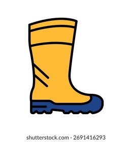 Pantalones de lluvia impermeables color plano icono. Elemento aislado de Vector. Trazo editable