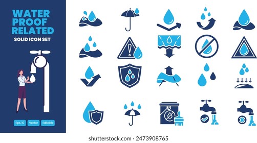 waterproof related colored icon vector design good for web and mobile app