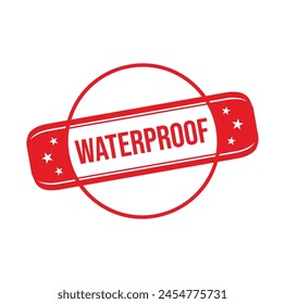 waterproof Rubber stamp design. VECTOR ILLUSTRATION. 