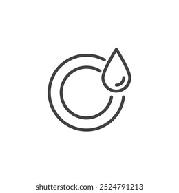 Waterproof Seal line icon. linear style sign for mobile concept and web design. Rubber seal with water drop outline vector icon. Symbol, logo illustration. Vector graphics