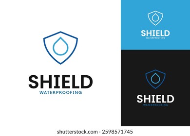 Waterproof shield logo design template illustration idea