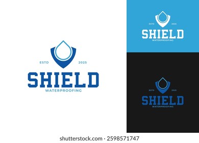 Waterproof shield logo design template illustration idea