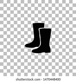 Waterproof shoes. Black flat icon on a transparent background. Pictogram for your project