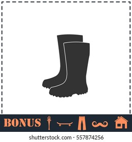 Waterproof shoes icon flat. Simple vector symbol and bonus icon