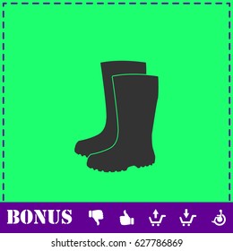 Waterproof shoes icon flat. Simple vector symbol and bonus icon