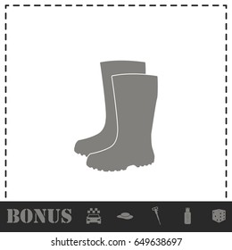 Waterproof shoes icon flat. Simple vector symbol and bonus icon