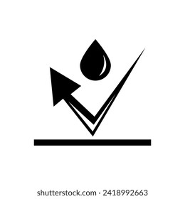 Waterproof sign, Water resistant simple flat illustration on white background..eps