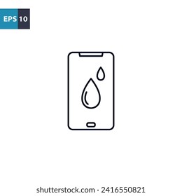 Waterproof smartphone outline icon Vector illustration