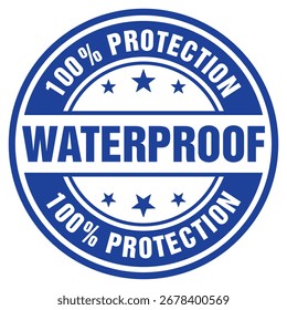 Sello impermeable o Vector de goma 100% impermeable Plantilla aislada