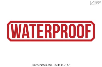 Waterproof stamp red rubber stamp on white background. Waterproof stamp sign. Waterproof stamp.