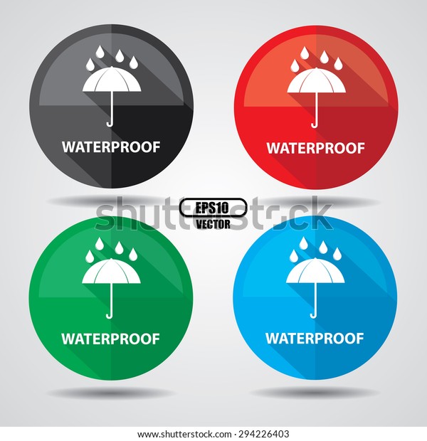 Waterproof Stickers Labels Set Umbrella Rain Stock Vector (Royalty Free ...