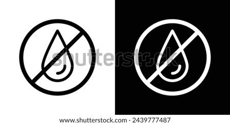 Waterproof Surface Requirement. No Water or Oil Contact Sign. Liquid Resistance Alert