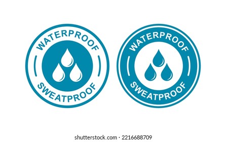 Waterproof and sweatproof logo vector badge. Suitable for product label