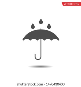 Waterproof technology icon. Umbrella with falling water drops