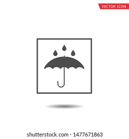Waterproof technology icon. Umbrella with falling water drops