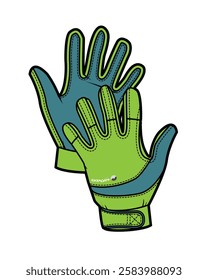 Waterproof utility work gloves mockup template vector design.