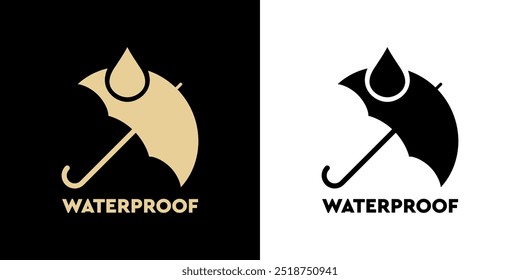 Waterproof - vector icon for clothing or fabric labeling.