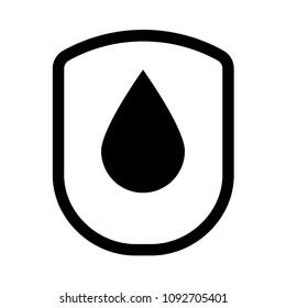 waterproof vector icon, coat of arms symbol. Can be used as icon for security, protected graphic object. transparent object