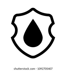 waterproof vector icon, coat of arms symbol. Can be used as icon for security, protected graphic object. transparent object