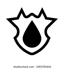 waterproof vector icon, coat of arms symbol. Can be used as icon for security, protected graphic object. transparent object