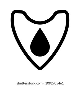 waterproof vector icon, coat of arms symbol. Can be used as icon for security, protected graphic object. transparent object