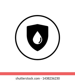 Waterproof vector icon, protection symbol. Simple, flat design for web or mobile app