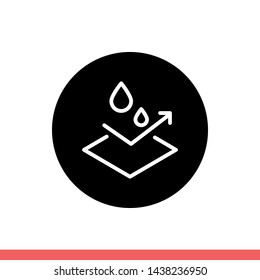 Waterproof vector icon, protection symbol. Simple, flat design for web or mobile app