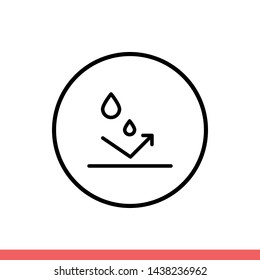 Waterproof vector icon, protection symbol. Simple, flat design for web or mobile app
